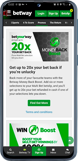  betway mobile money back