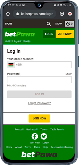  betpawa mobile login