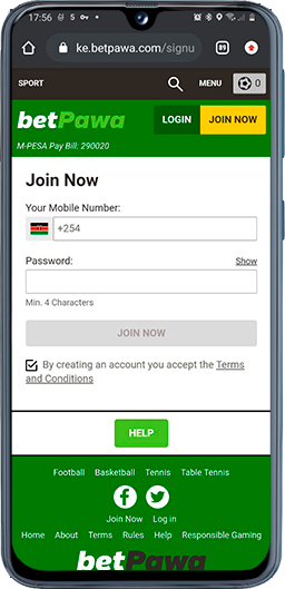  betpawa mobile registration